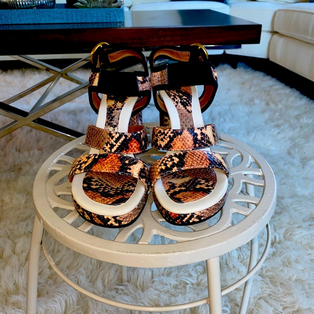 Snakeskin Effect Block Heel See By Chloe Sz 37